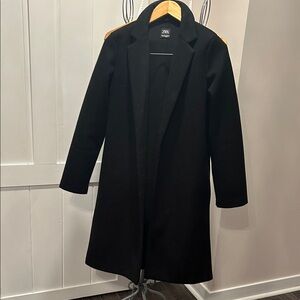 Zara Black Single-Breasted Long Coat